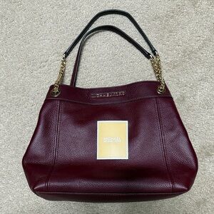 Michael Kors Dark Red Shoulder Bag with Gold Accents- NWOT